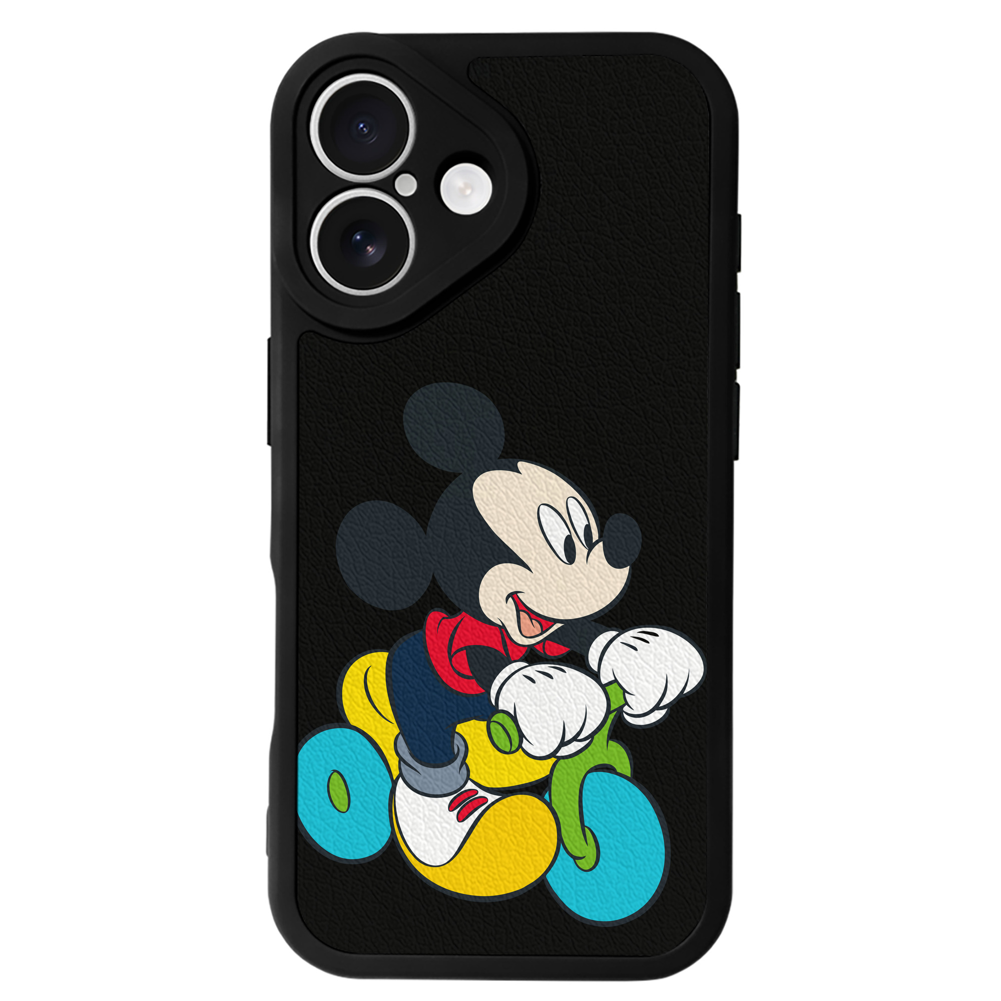 （画像用） ミッキーマウス Mickey Mouse 【iPhone 16シリーズ対応】シリコンスマホケース（レザー調） 材質：シリコン